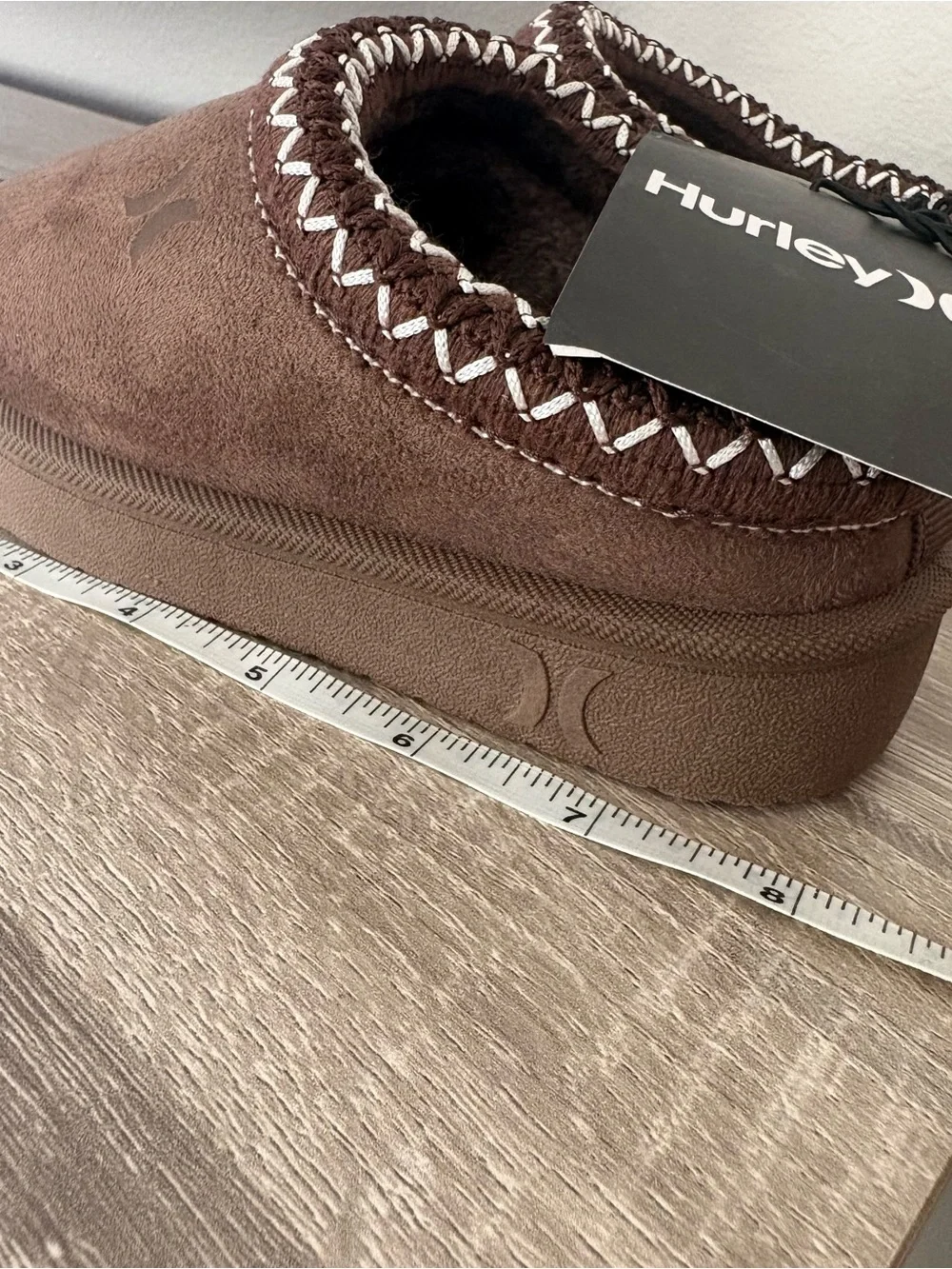 Hurley Brown Suede Slip-On Mule Slippers Size 11 - New